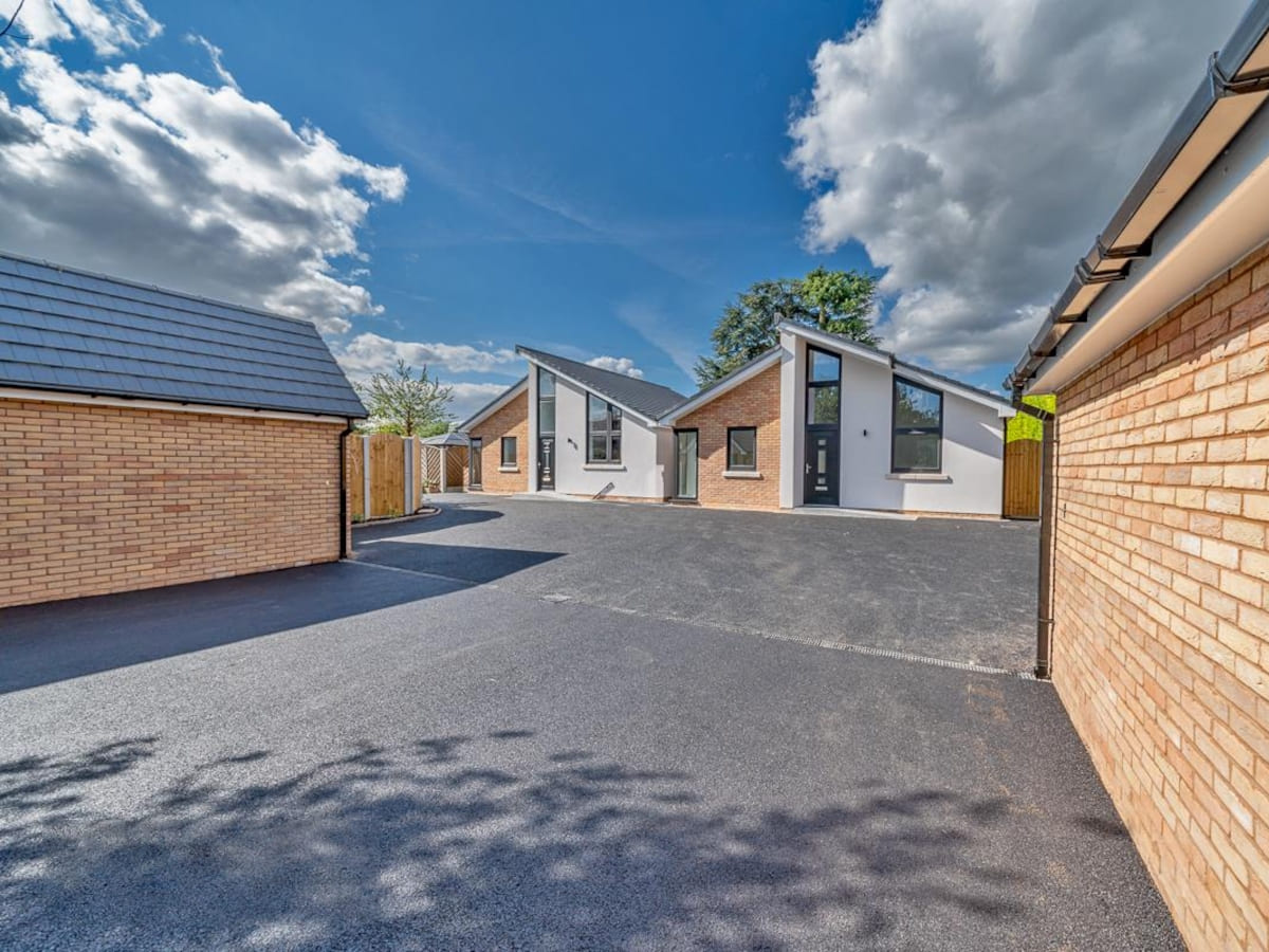 A completed Webbs new home at golden hour